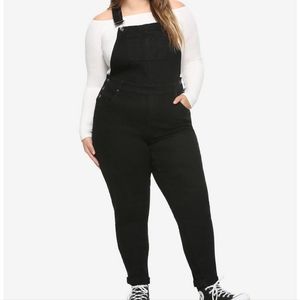 Plus Size Black Overalls
